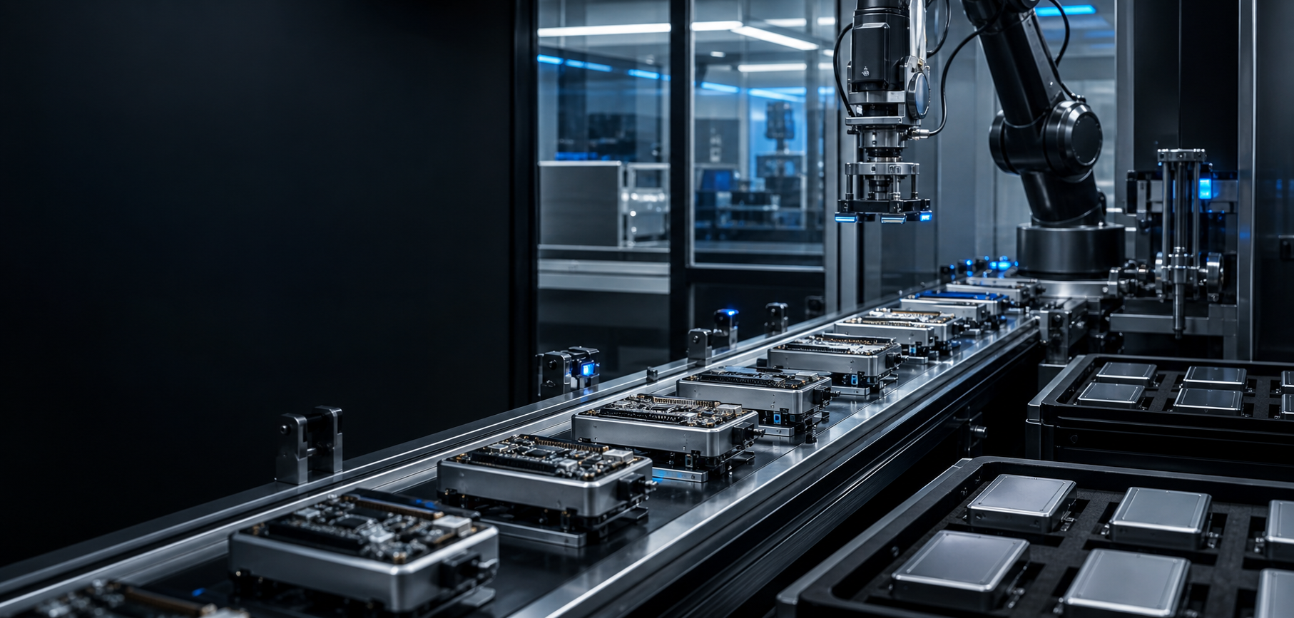 Pilot manufacturing cell with robotic inspection and small batch hardware assembly